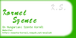 kornel szente business card