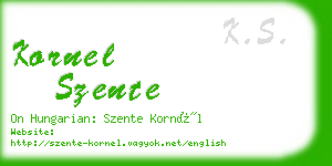 kornel szente business card